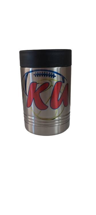 Stainless Can Koozie - KU Football/Basketball