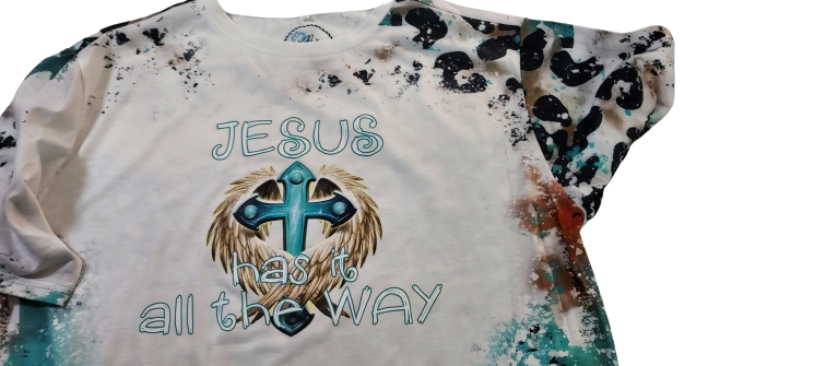 Faux Bleached Jesus Has It All The Way Cross & Wings T-Shirt