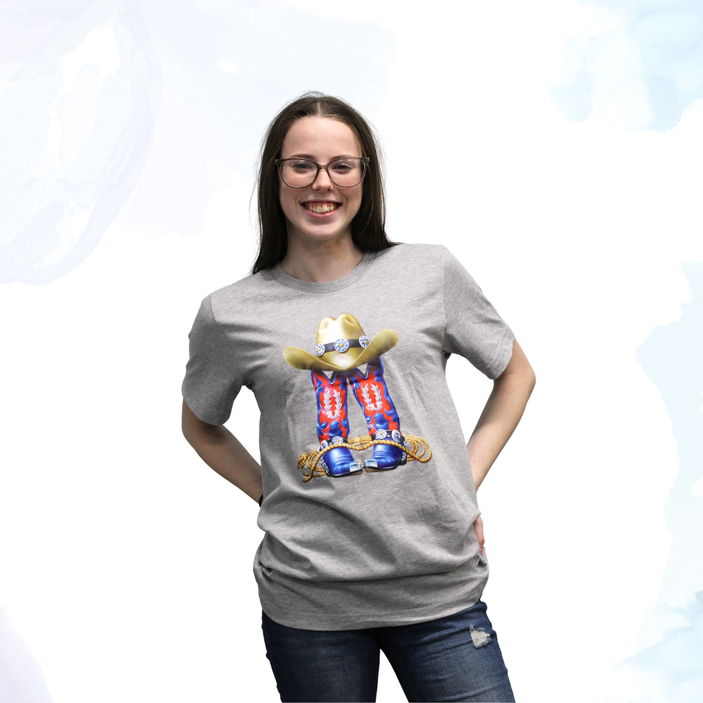 Step into the wild west with our Cowgirls Boots & Hat Gray T-Shirt, a perfect blend of rugged charm and feminine flair. Inspired by the spirit of cowgirls everywhere, this tee celebrates the bold attitude and independent spirit of those who forge their own path. Emblazoned with a stylish graphic featuring classic cowgirl boots and hat, the design captures the essence of frontier adventure and Western style
