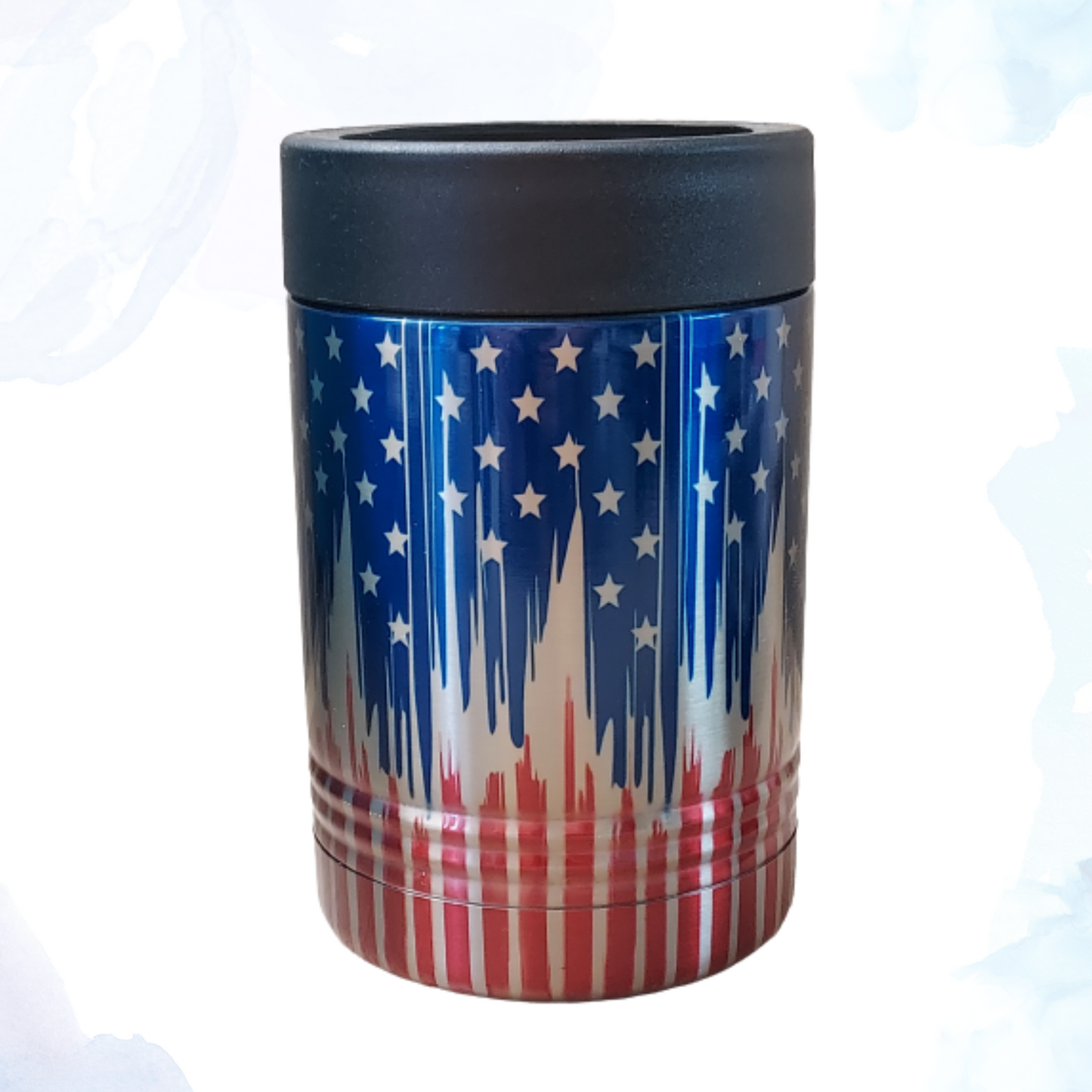 Stainless Can Koozie - Dripping Flag