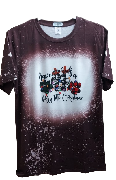 Introducing the "Have Yourself a Furry Little Christmas Brown Faux Bleached Tee," the perfect blend of festive charm and cozy comfort for the holiday season. Crafted with care, this tee combines a stylish brown hue with a faux bleached effect, giving it a unique and vintage-inspired look that stands out.