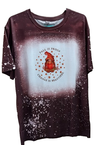 Discover the essence of autumn with our "Fall is Proof Change Is Beautiful" Brown Faux Bleached Tee, where nature's transformation meets urban style. Crafted with 95% polyester, this tee blends comfort with a unique aesthetic, featuring a faux bleached effect that captures the essence of falling leaves and changing seasons.