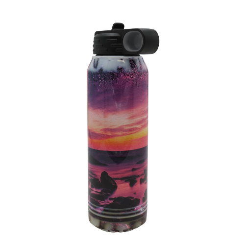 30 oz. Water Bottle - Stainless Steel - Beach Scene