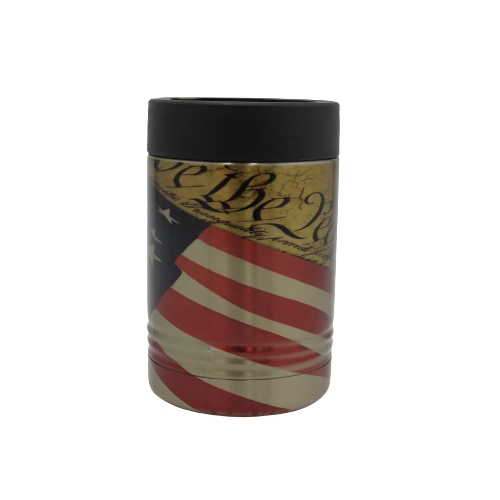 Stainless Can Koozie - We the People American Flag