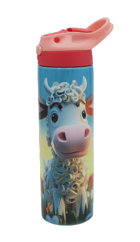 20 oz 3D Cow Stainless Water Bottle