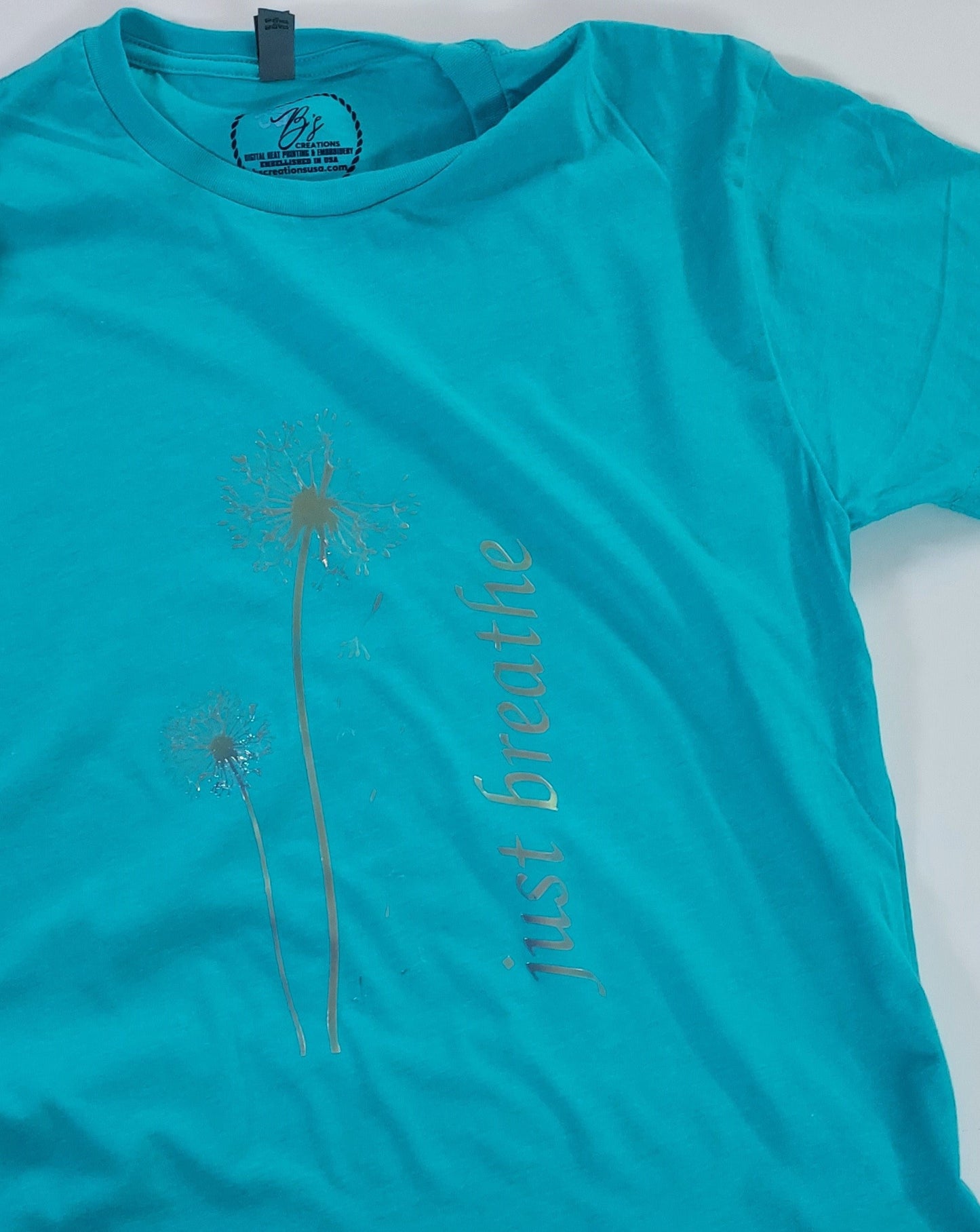 Just Breathe Dandelion Designer T-Shirt