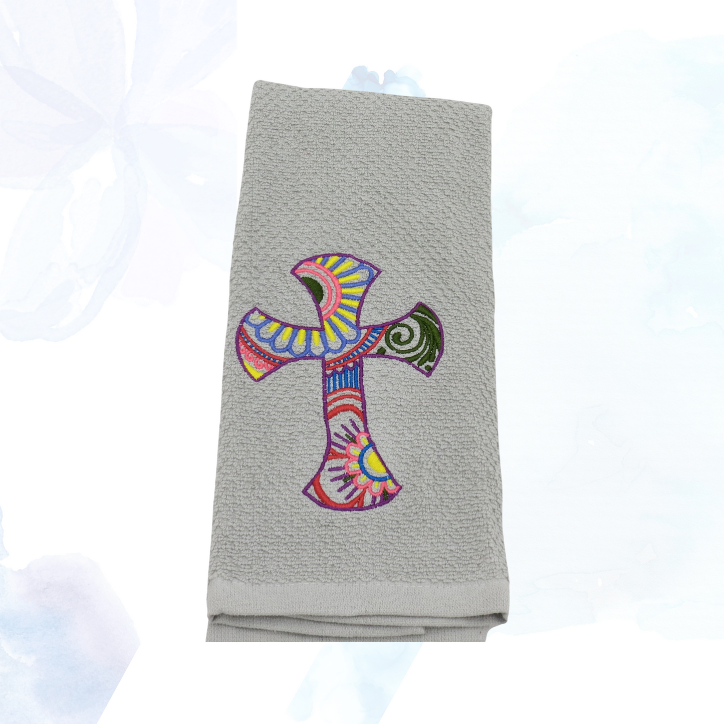 Mehndi Cross Embroidered Kitchen Towel