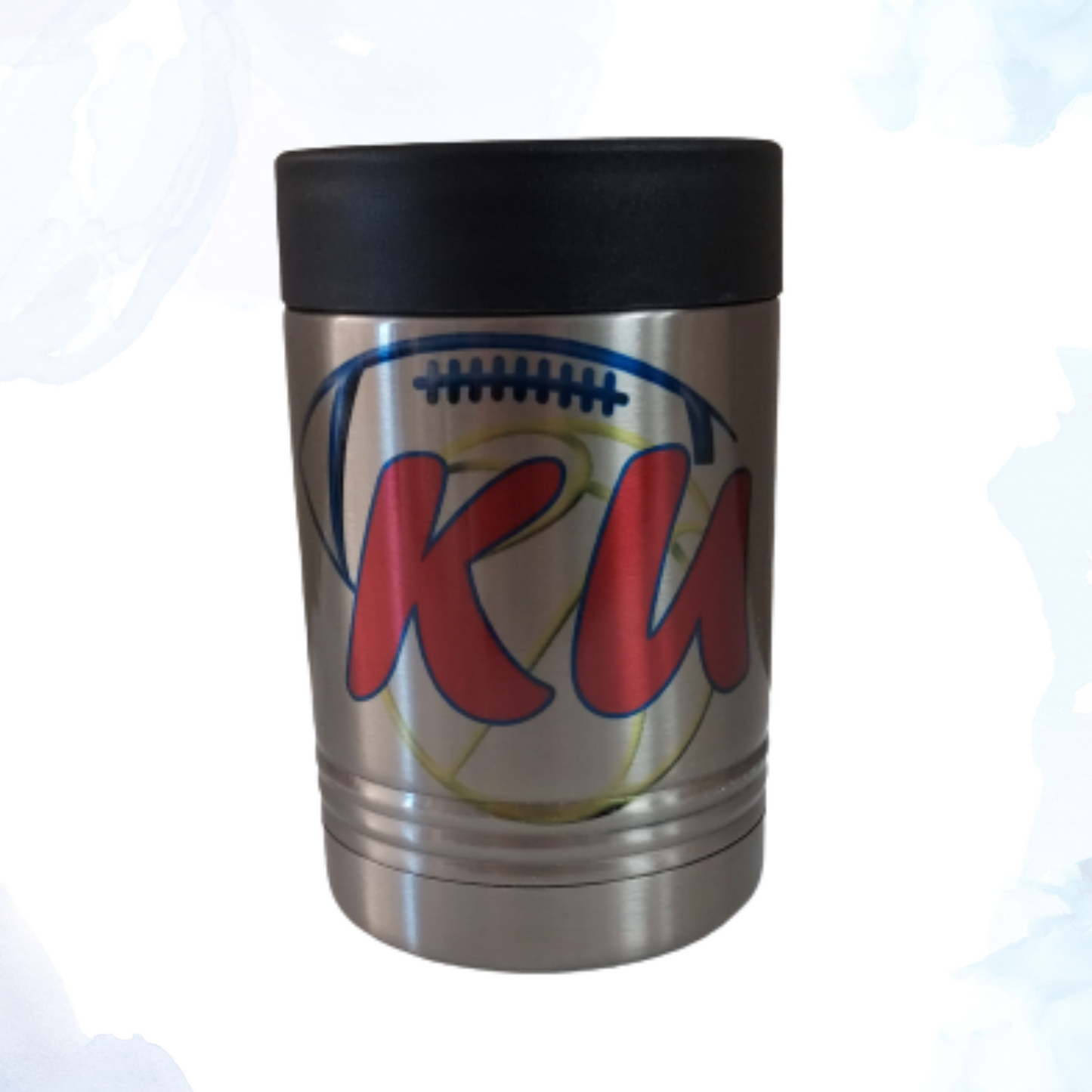 Stainless Can Koozie - KU Football/Basketball