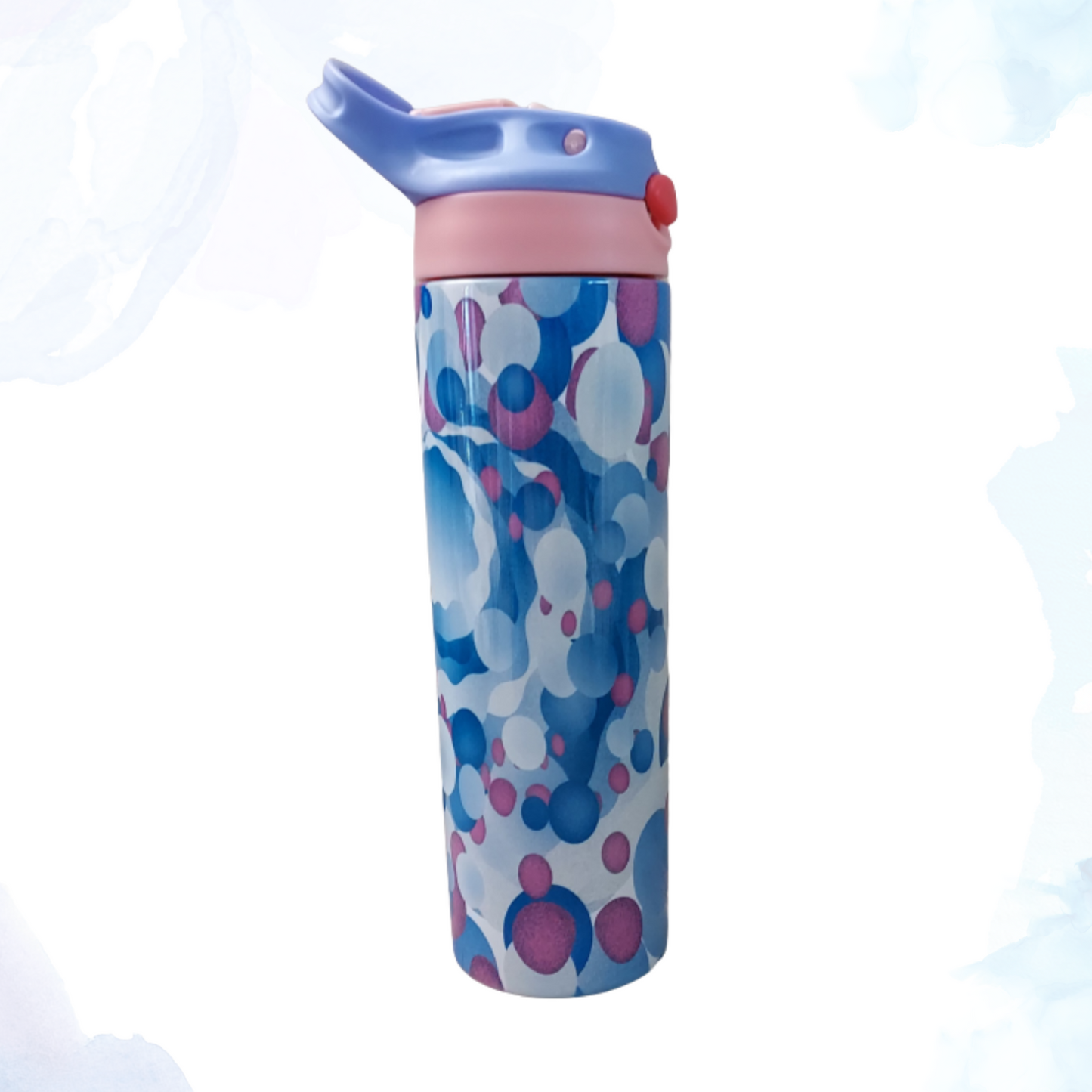 Cool off in style with this bubbly 20oz water bottle! Whether you're a fan of eye-catching pink or blue, this bottle's got you covered with its vibrant colors and fun bubble designs. You'll be looking cool and refreshed with every sip!