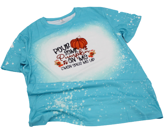 Pour Some Pumpkin On Me Faux Bleached Tee