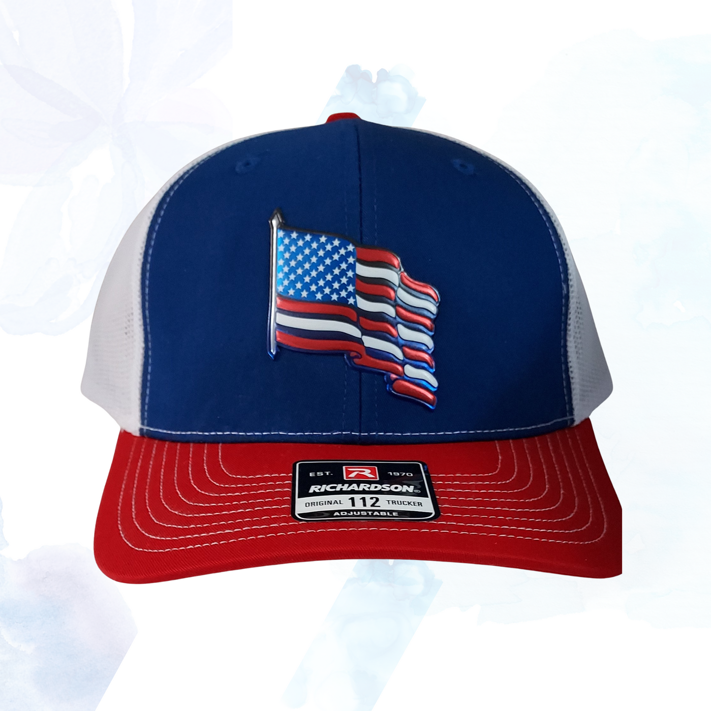 Richardson 112 Metallic American Flag Trucker Cap - Red, White & Blue