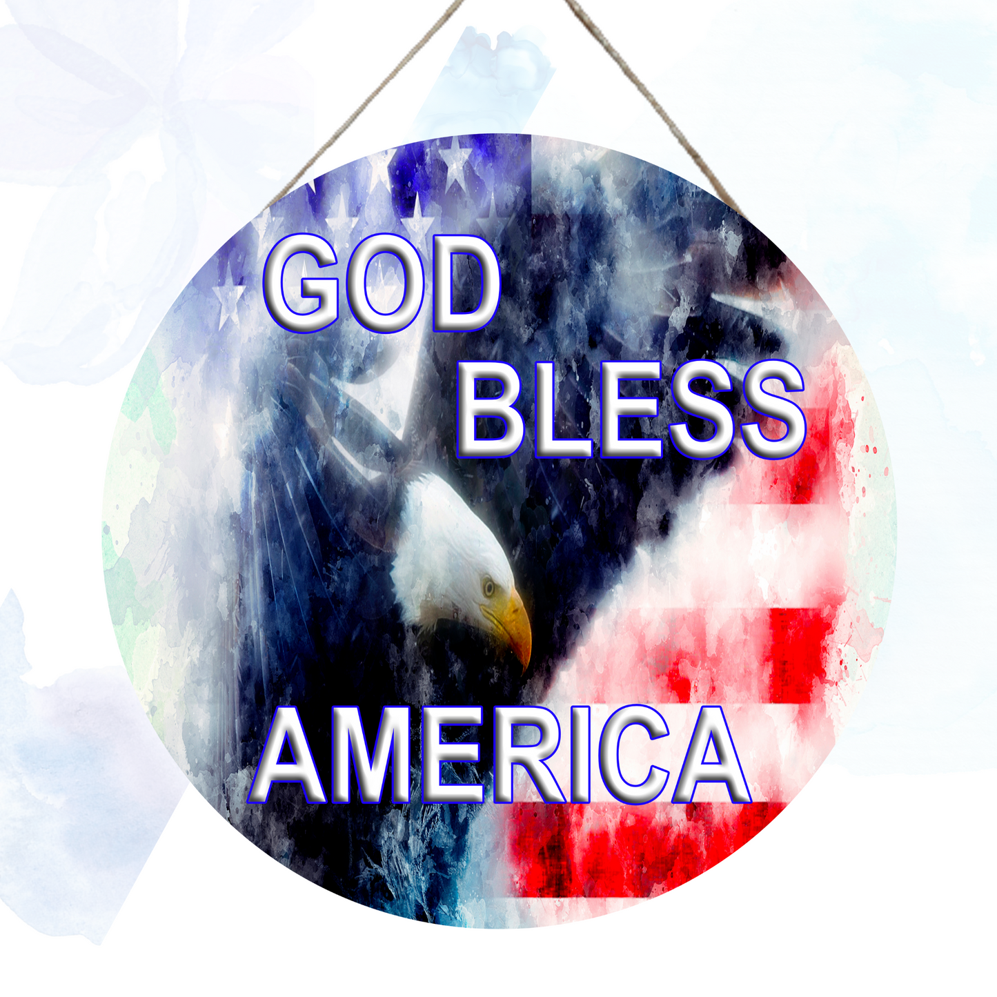 Celebrate your patriotic spirit with the "God Bless America" Round Hanging Sign, a charming addition to your home decor or outdoor spaces. Crafted with pride, this sign features durable construction, ensuring longevity and weather resistance for year-round display.