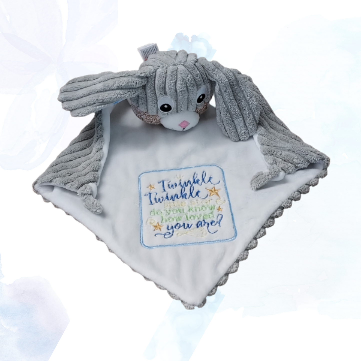 The Cubbies Clovis Sensory Blue Ears Bunny Blankie – the ultimate comfort companion for your little one!  &nbsp;Crafted with love and designed to soothe, this charming blue eared bunny blanket is more than just an adorable plush; it's a sensory delight that brings tranquility and joy to children of all ages.