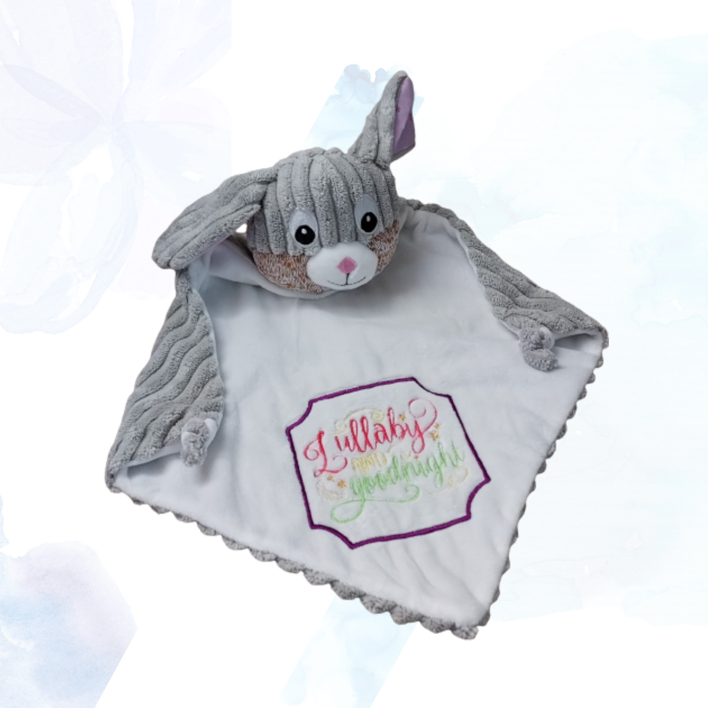 Introduce your little one to the ultimate comfort companion with the Cubbies Clovis Sensory Pink Ears Bunny Blankie.  &nbsp;This delightful blankie is more than just a cozy cover—it's a sensory experience designed to soothe and entertain.