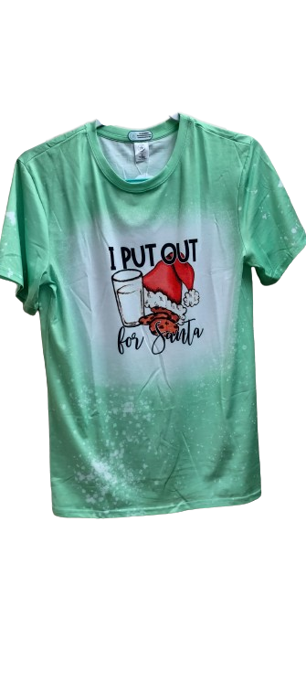 I Put Out For Santa Faux Bleached Tee