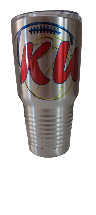 30 oz. KU Football/Basketball Stainless Steel Tumbler