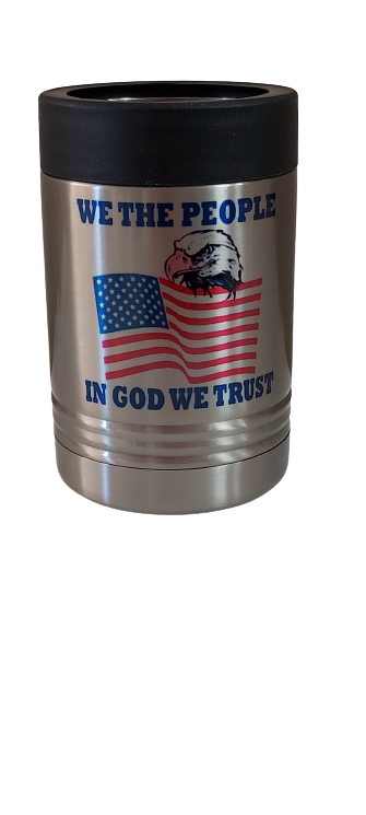 Stainless Can Koozie -  We The People Eagle/Flag