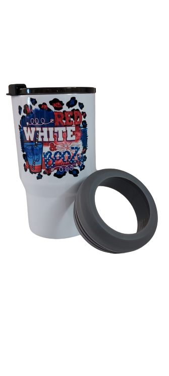 11 oz. Bottle Holder/Tumbler - Red, White & Boozy