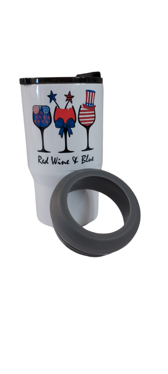 11 oz. Bottle Holder/Tumbler - Red, Wine & Blue