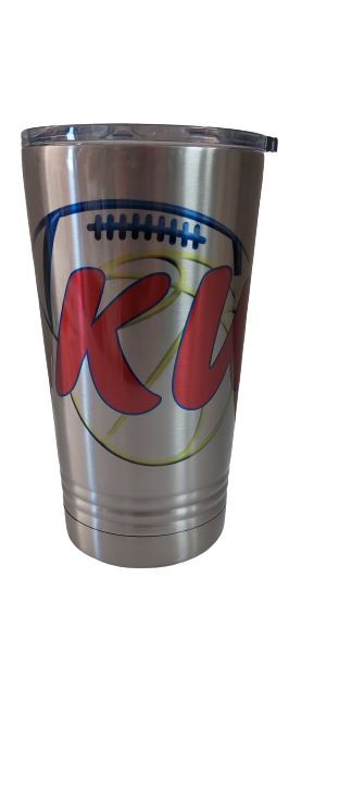 16 oz. KU Football/Basketball Stainless Steel Tumbler