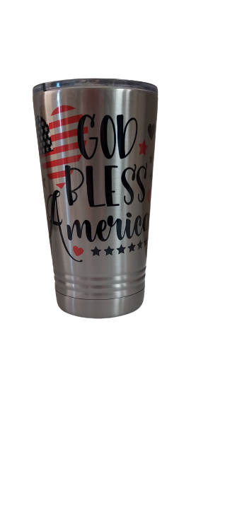 16 oz. God Bless America Stainless Steel Tumbler