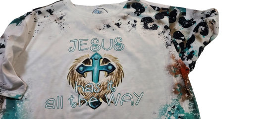 Faux Bleached Jesus Has It All The Way Cross & Wings T-Shirt