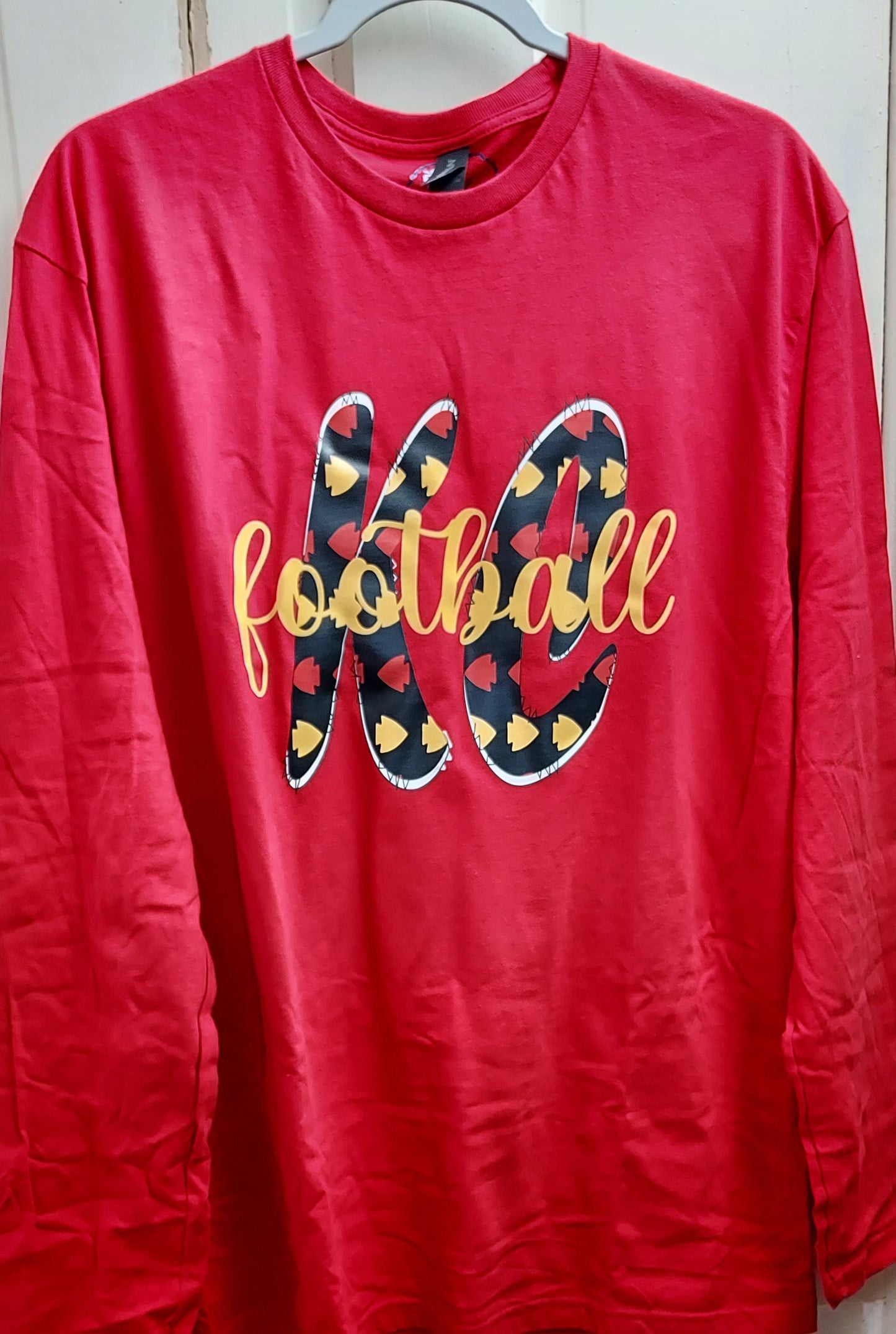 KC Football Red Long Sleeve Tee