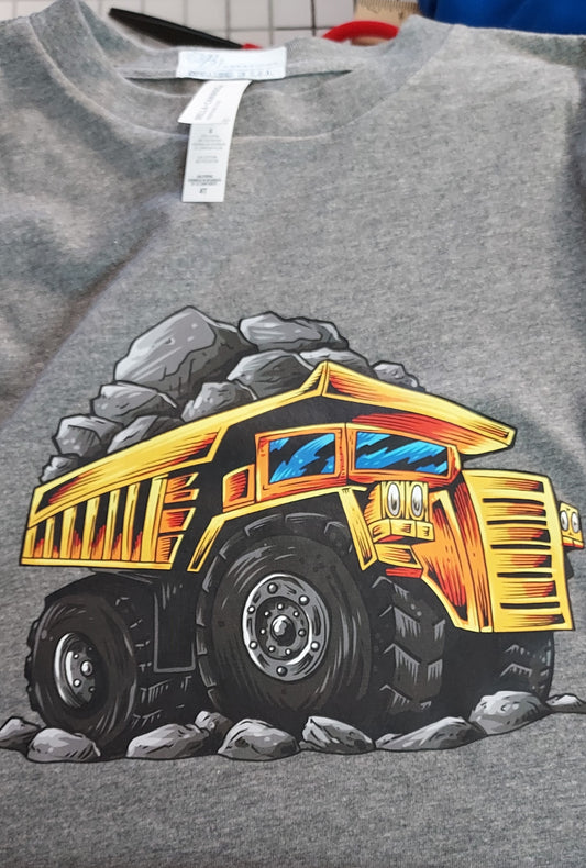 Kids Gray Mighty Dump Truck Tee