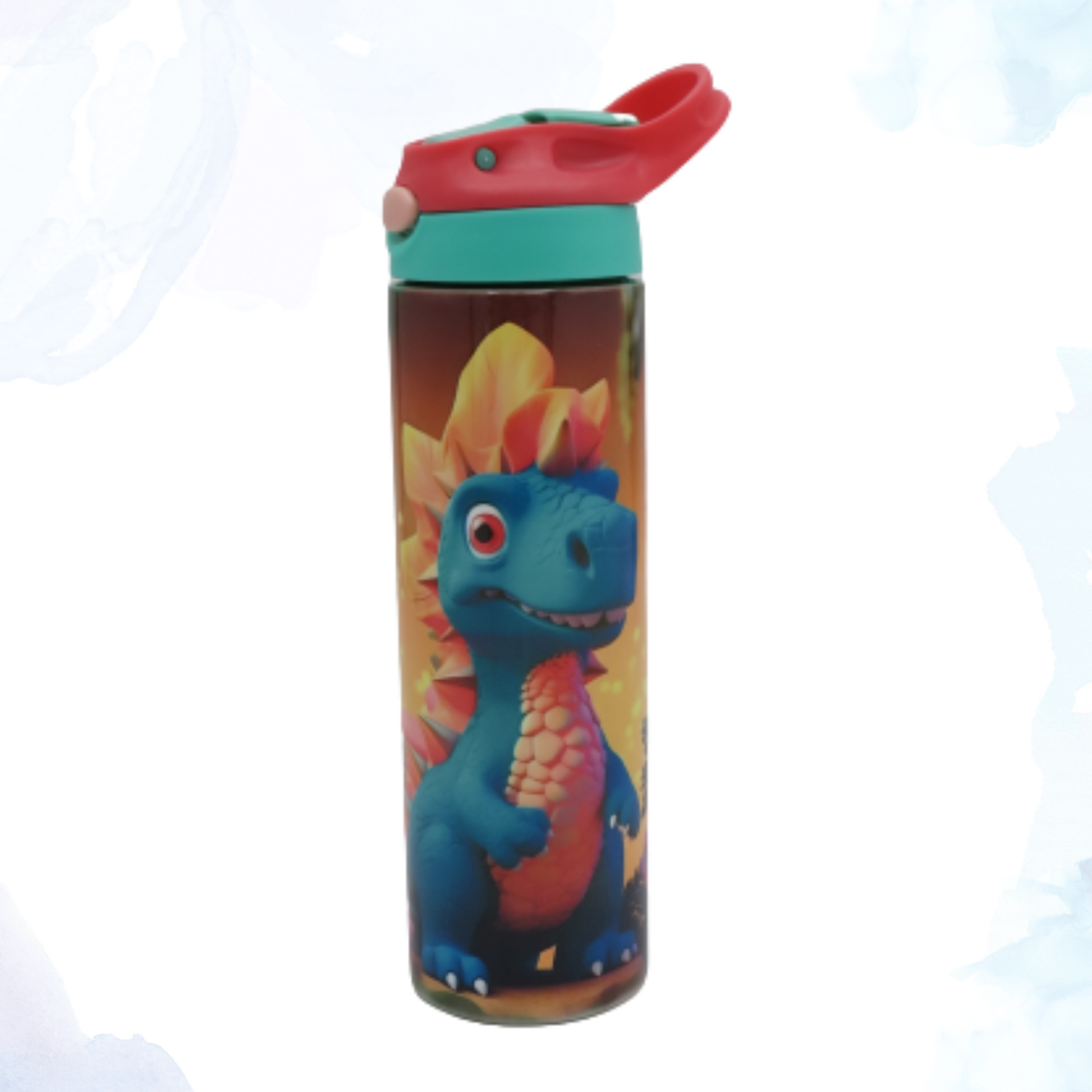 A 20 oz stainless steel water bottle featuring a 3D dinosaur design. This unique bottle showcases a three-dimensional dinosaur image, adding a playful and prehistoric touch. Made from durable stainless steel, it keeps beverages cold or hot for extended periods. Perfect for dinosaur enthusiasts to carry their drinks while showcasing their love for these ancient creatures in a fun and stylish way.