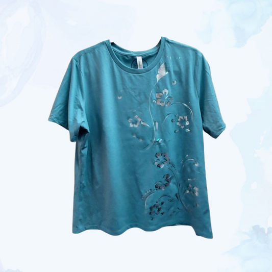 Shimmering Butterly Hibiscus Designer Tee