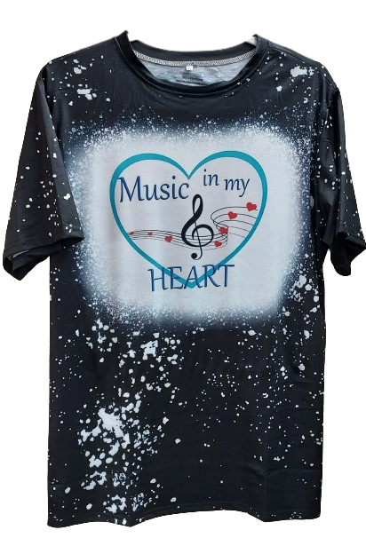 Music In My Heart Faux Bleached Tee