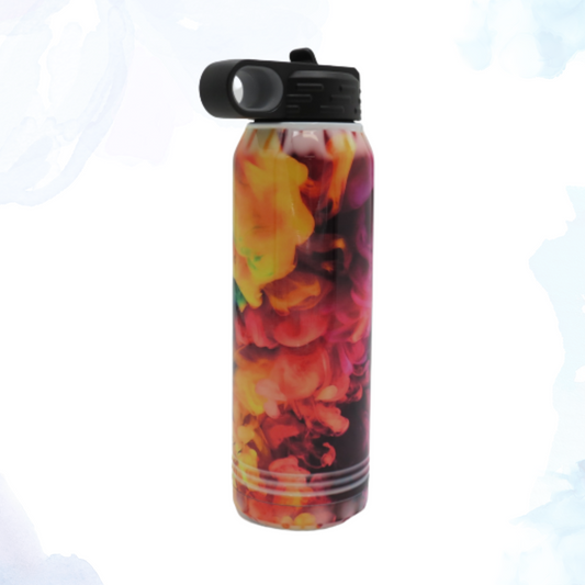 Introducing the Brushed Smoke Design 30 oz. Stainless Steel Water Bottle, where functionality meets artistic elegance.  &nbsp;Crafted for those who appreciate both style and durability, this bottle seamlessly blends practicality with a striking visual appeal.