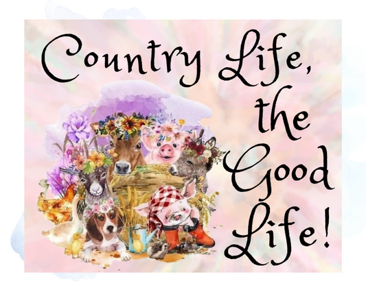 Transform your living space into a haven of rustic charm with our 8" x 10" Country Life, the Good Life Home Decor Sign.  Inspired by the serene beauty of country living, this delightful piece adds a touch of nostalgia and warmth to any room.