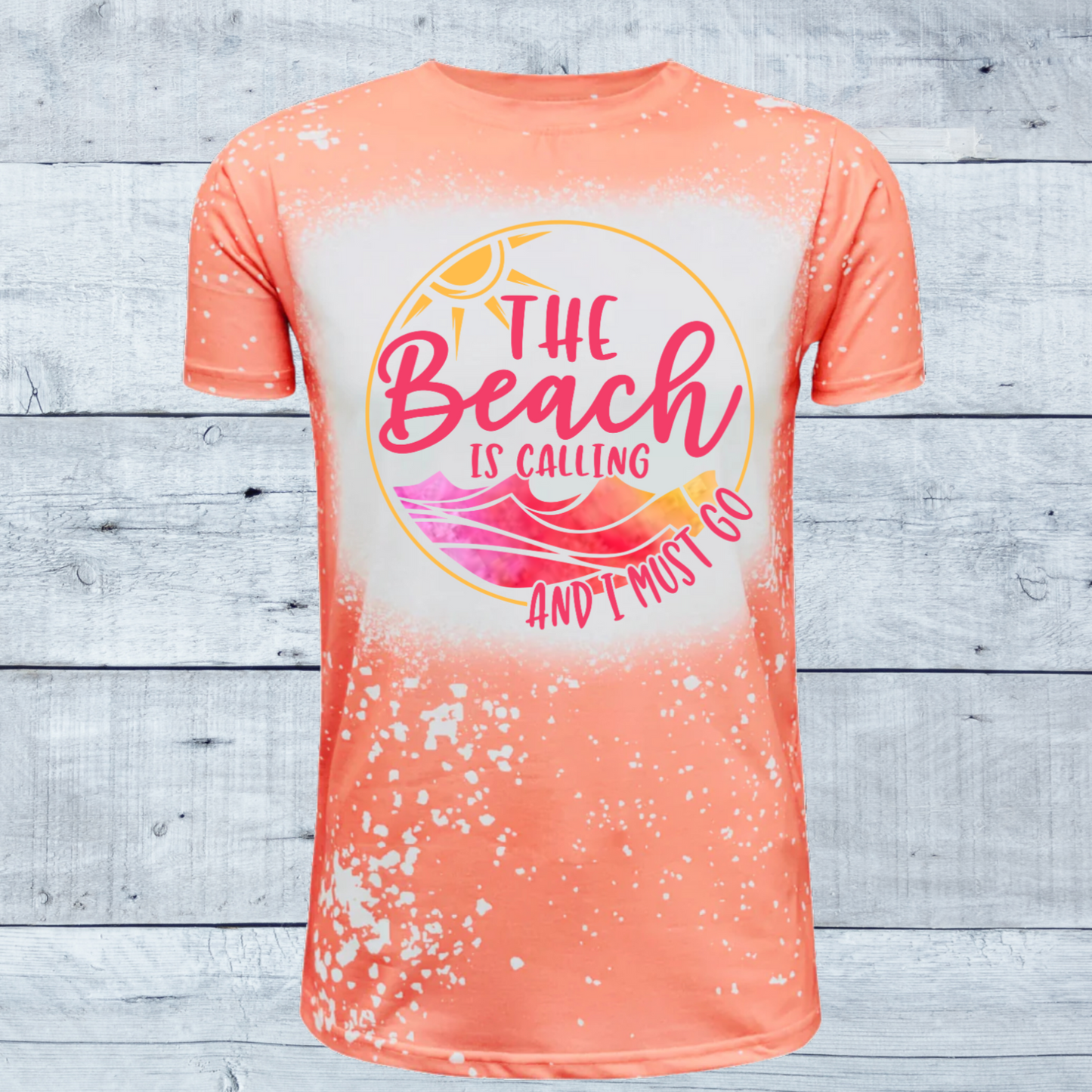 The Beach is Calling Faux Bleached Tee