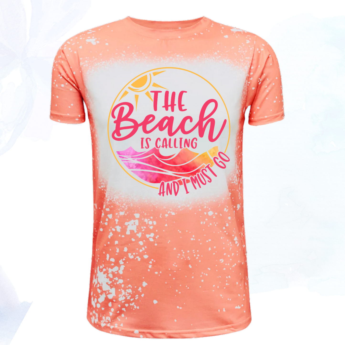 The Beach is Calling Faux Bleached Tee