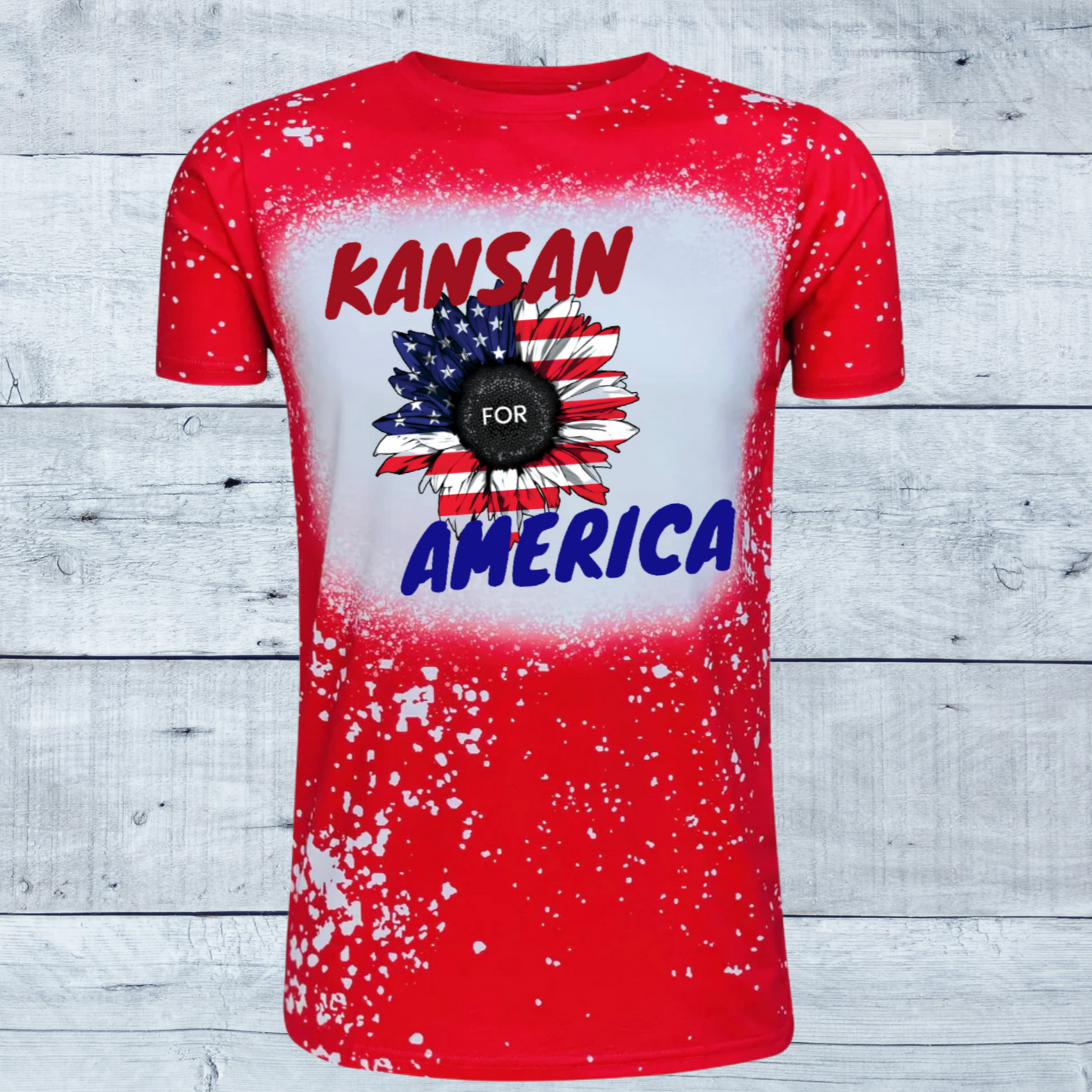 Kansan for America Red Faux Bleached Tee