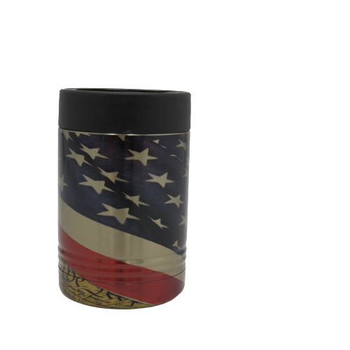 Stainless Can Koozie - We the People American Flag