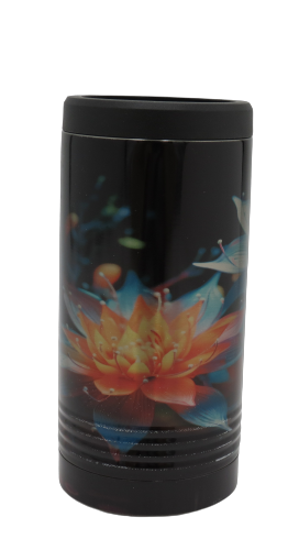 Skinny Stainless Can Koozie - Neon Florals