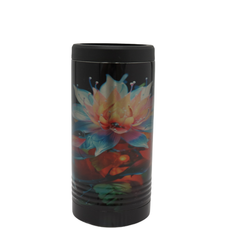 Skinny Stainless Can Koozie - Neon Florals