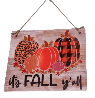 It's Fall Y'all Pumpkin Hanging Sign