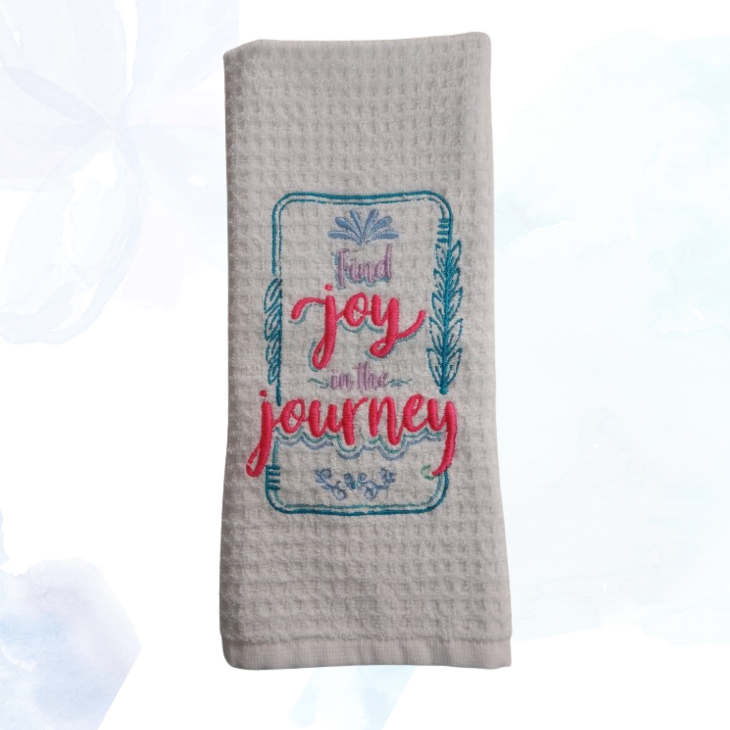 Find Joy In The Journey Embroidered  Kitchen Towel