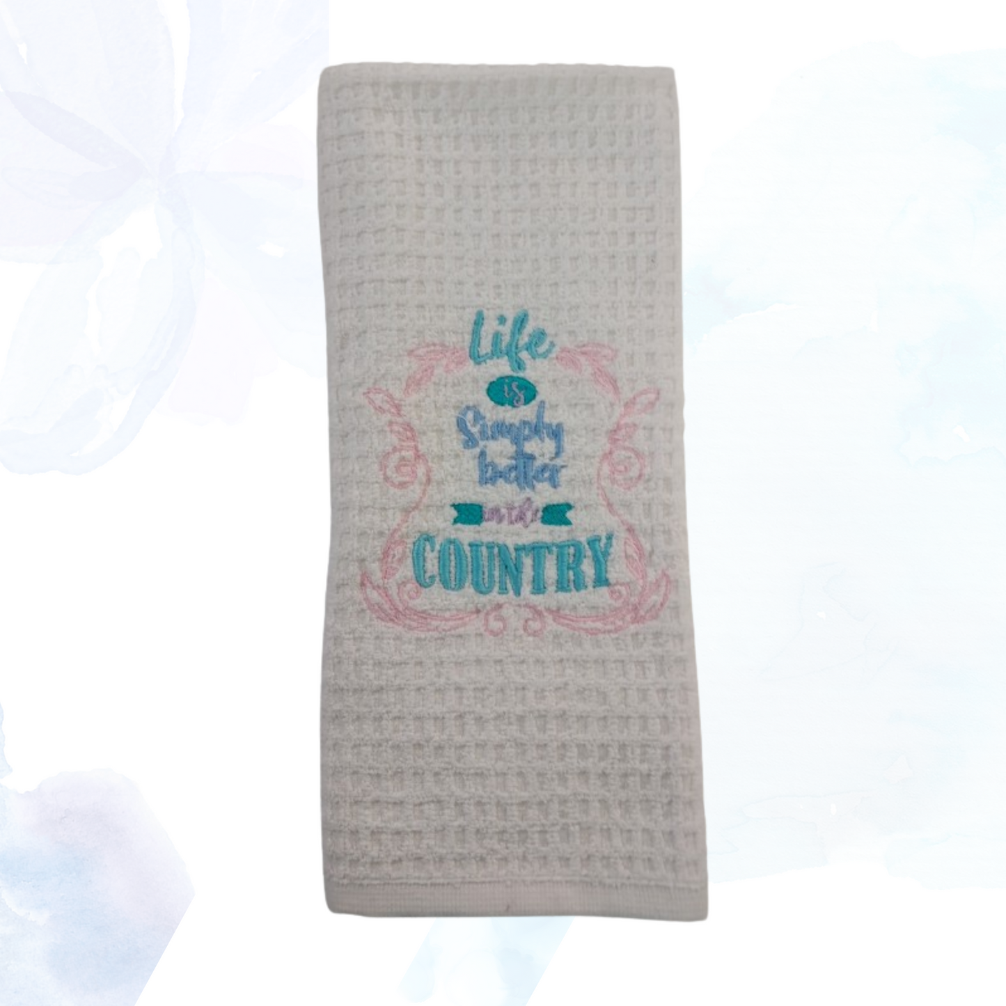 Life Simply Better Country Embroidered Kitchen Towel