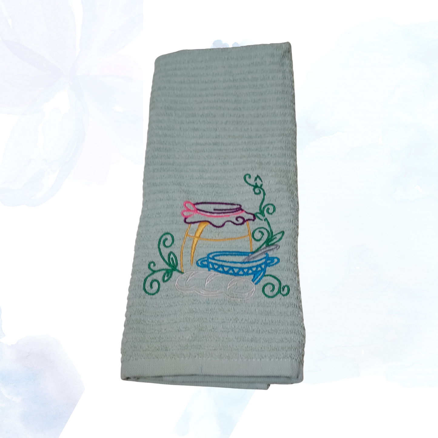 Swirly Kitchen Embroidered Towel