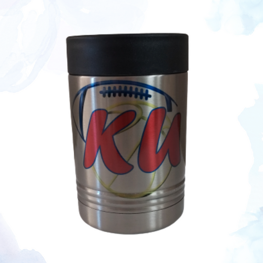 Stainless Can Koozie - KU Football/Basketball