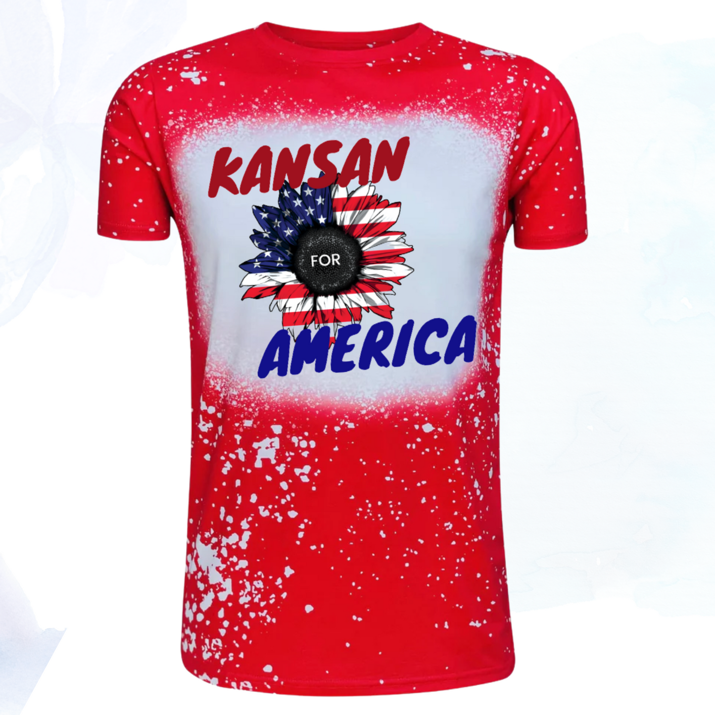 Kansan for America Red Faux Bleached Tee