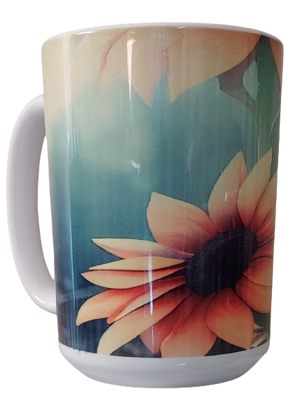 15 oz. Large Sunflowers Ceramic Mug