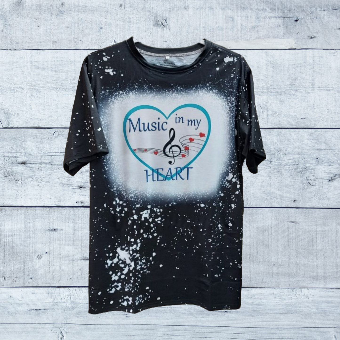 Music In My Heart Faux Bleached Tee