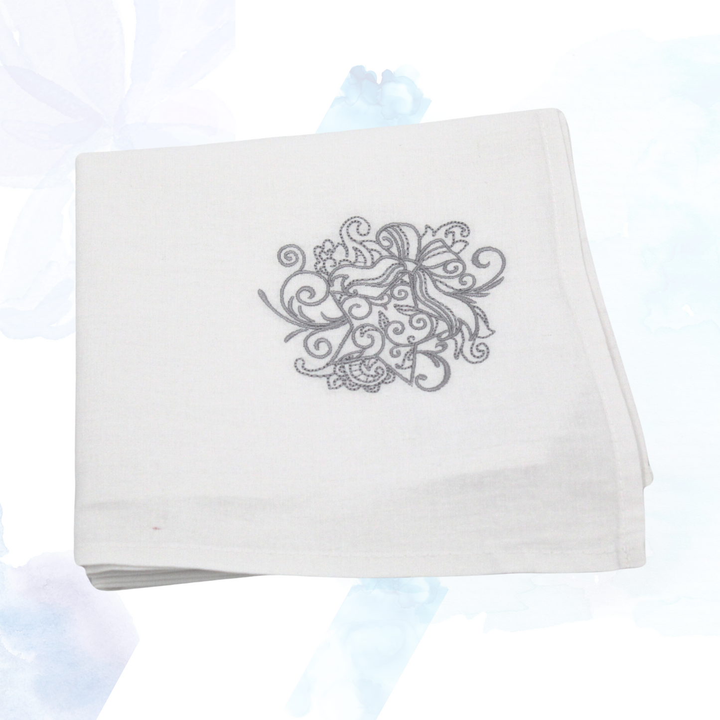 Swirly Christmas Embroidered Tea Towels