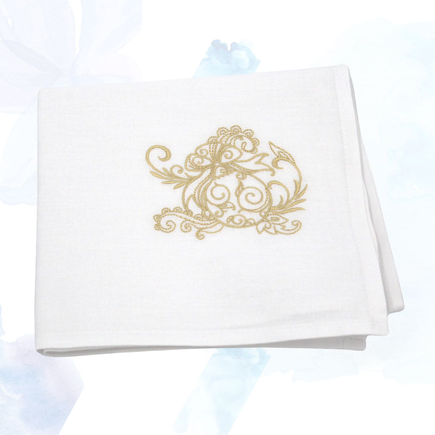 Swirly Christmas Embroidered Tea Towels