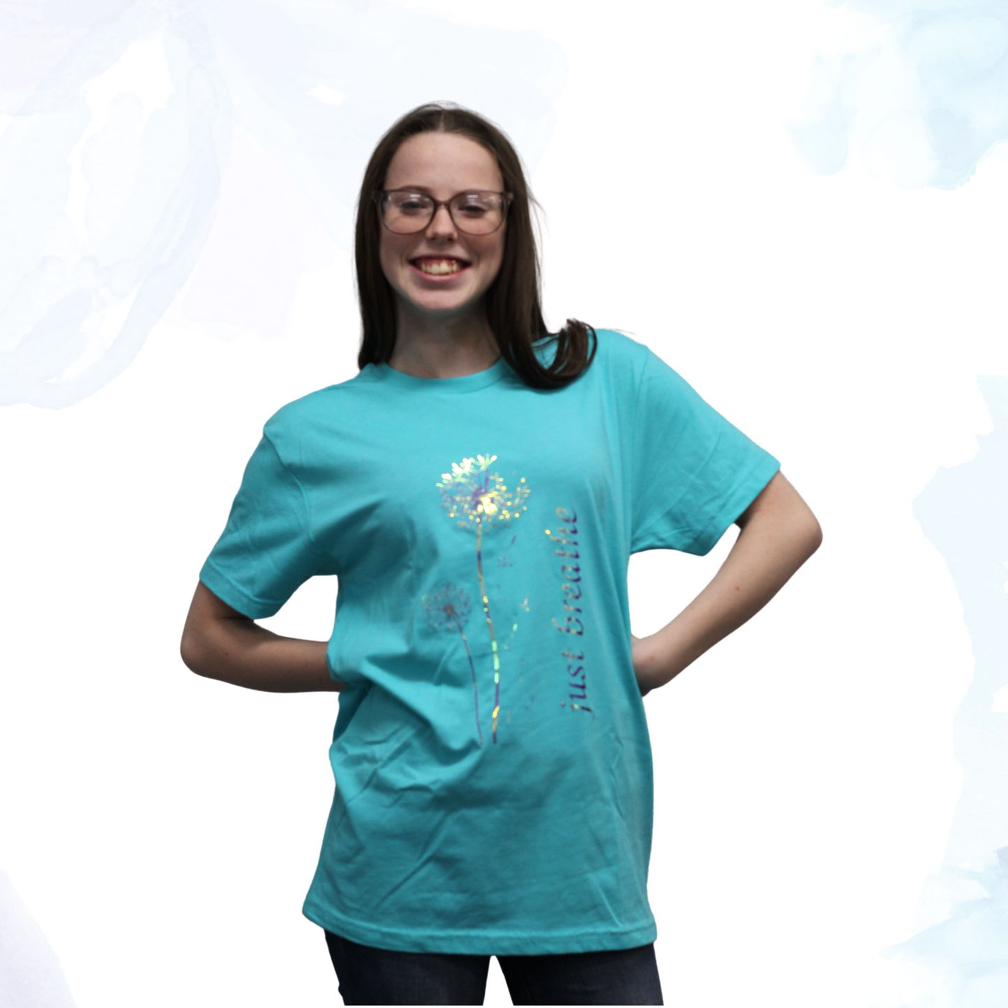 Just Breathe Dandelion Designer T-Shirt